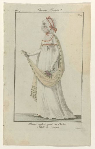 Journal des Dames et des Modes, Parisian Costume, 17 December 1798, Year 7 (80): Casual Bonnet Trimmed (...)