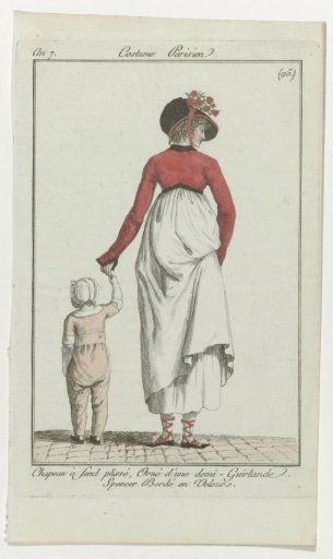 Journal des Dames et des Modes, Parisian Costume, 15 March 1799, Year 7 (95): Pleated-base Hat (...)