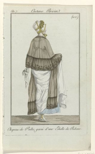 Journal des Dames et des Modes, Parisian Costume, 19 April 1799, Year 7 (102): Straw Hat (...)