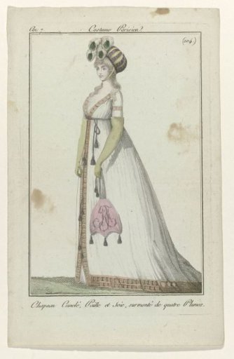 Journal des Dames et des Modes, Parisian Costume, 29 April 1799, Year 7 (104): Ribbed Hat (...)