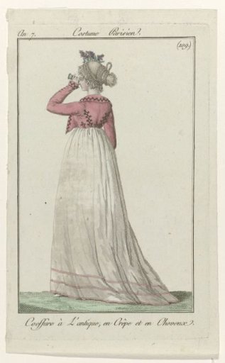 Journal des Dames et des Modes, Parisian Costume, 29 May 1799, Year 7 (109): Antique-style Coiffure (...)