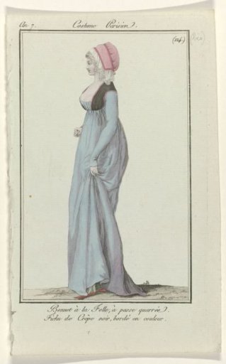 Journal des Dames et des Modes, Parisian Costume, 3 July 1799, Year 7 (114 bis): Foll Bonnet (...)