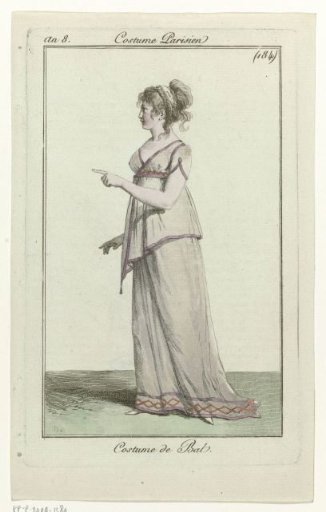 Journal des Dames et des Modes, Parisian Costume, 5 January 1800, Year 8 (184): Ball Costume