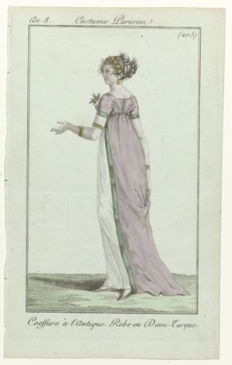 Journal des Dames et des Modes, Parisian Costume, 5 April 1800, Year 8 (205): Coiffure à l'Antiqu (...)