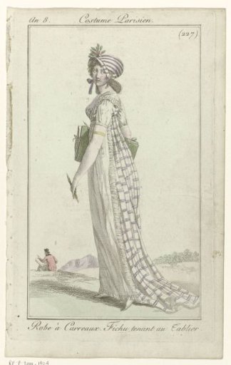 Journal des Dames et des Modes, Parisian Costume, 4 July 1800, Year 8 (227): Checkered Dress (...)