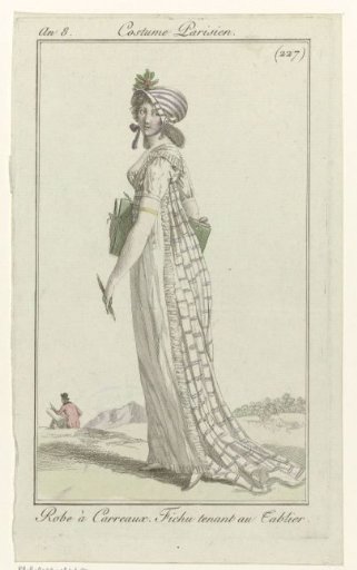 Journal des Dames et des Modes, Parisian Costume, 4 July 1800, Year 8 (227): Checkered Dress (...)