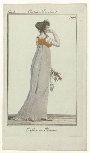 Journal des Dames et des Modes, Parisian Costume, 4 Feb. 1800, Year 8 (191): Hair Headdress