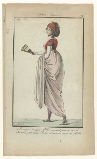 Journal des Dames, Parisian Costume, June 1797 (1): Greek Wig (...)