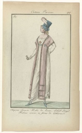 Journal des Dames, Parisian Costume, July 1797 (3): Spencer Hat (...)