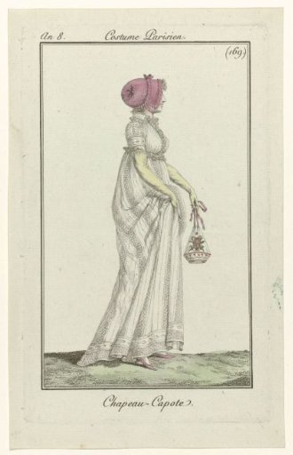 Journal des Dames et des Modes, Parisian Costume, 6 Nov. 1799, Year 8 (169): Hat - Bonnet