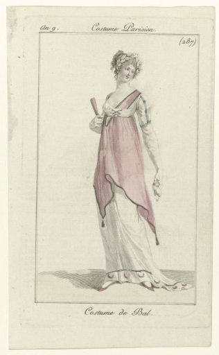 Journal des Dames et des Modes, Parisian Costume, 16 March 1801, Year 9 (287): Ball Costume