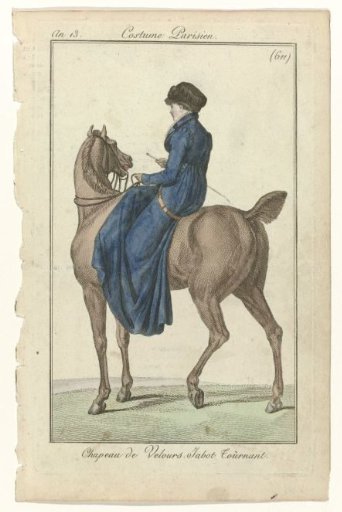 Journal des Dames et des Modes, Parisian Costume, 15 Jan. 1805, Year 13 (611): Velvet Hat (...)