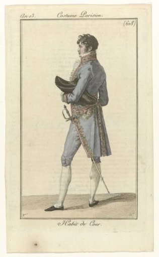 Journal des Dames et des Modes, Parisian Costume, 14 Feb. 1805, Year 13 (618): Court Dress