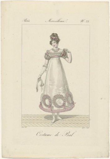 Incroyables et Merveilleuses, 1818, Merveilleuse, No. 32: Ball Costume