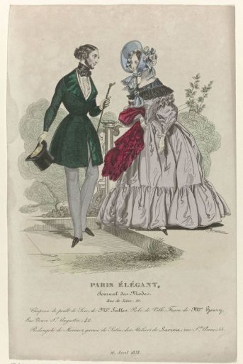 Paris Elegant, 16 April 1838: Poult de Soi Hat (...)