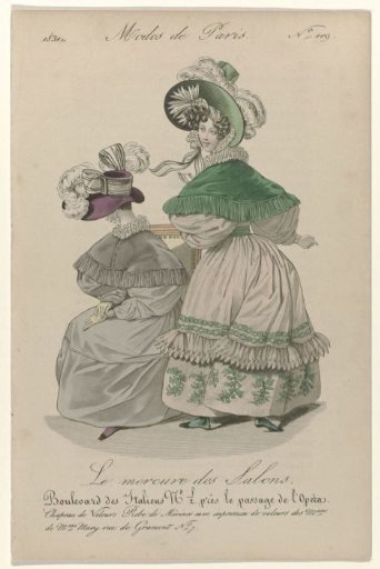 Le Mercure des Salons, Paris Fashions, 1831, No. 109: Velvet Hat (...)