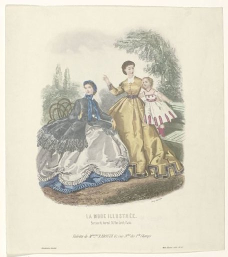 La Mode Illustrée, 1865, No. 37: Toilettes of Mlles Rabouin (...)