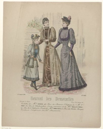 Journal des Demoiselles, 1 January 1892, No. 4866: Toilettes of Mme Gradoz (...)