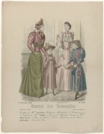Journal des Demoiselles, 1 December 1892, No. 4914: Toilettes of Mrs. Galard (...)