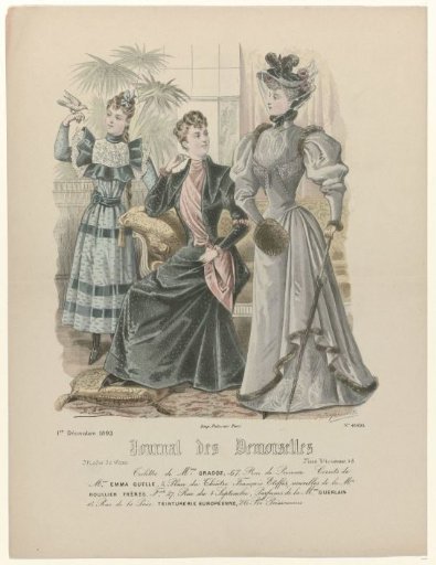 Journal des Demoiselles, 1 December 1893, No. 4966: Toilettes of Mrs. Gradoz (...)