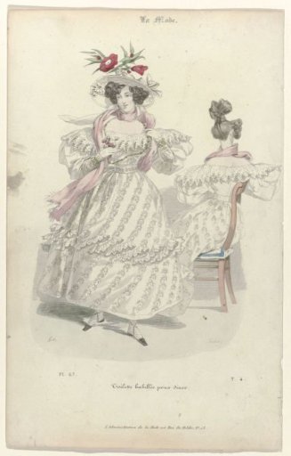 La Mode, 1830, Pl. 67, T.4: Dressed Toilette for Dinner