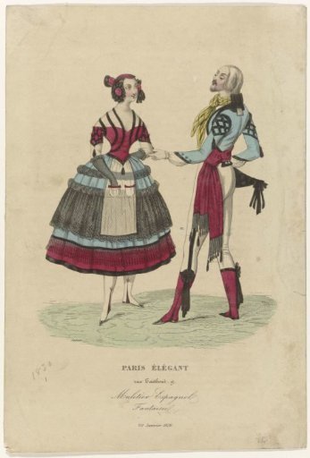 Paris Elégant, 20 January 1839: Spanish Muleteer Fancy Dress