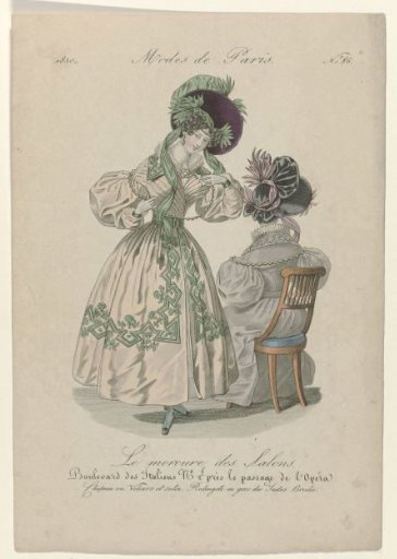 Le Mercure des Salons, 1830, No. 86: Velvet and Satin Hat (...)