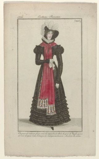 Journal des Dames et des Modes, Parisian Costume, 25 November 1822, (2112): Velvet Hat (...)