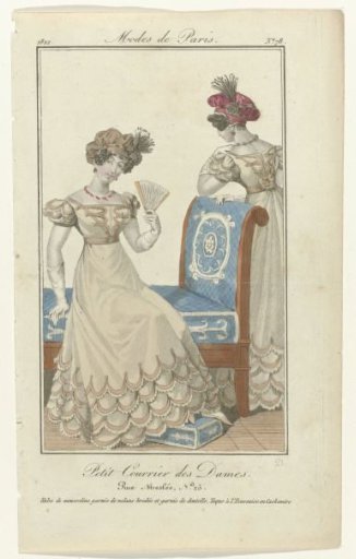 Petit Courrier des Dames, 1822, No. 78: Muslin Dress (...)