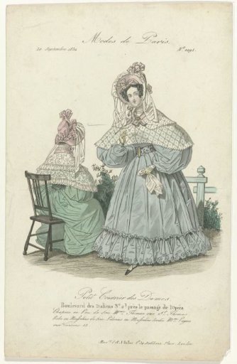 Petit Courrier des Dames, 20 September 1834, No. 1095: Pou de Soie Hat (...)