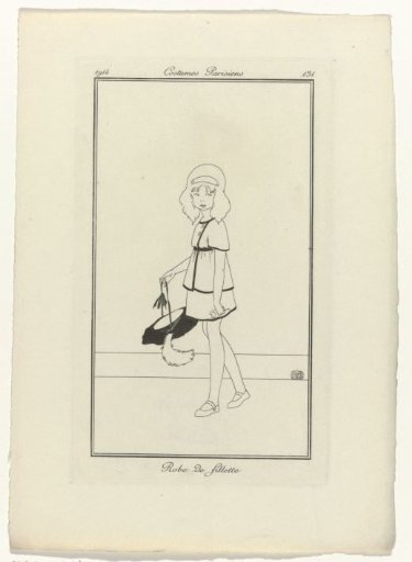 Journal of Ladies and Fashions, Parisian Costumes, 1914, No. 131: Girl's Dress