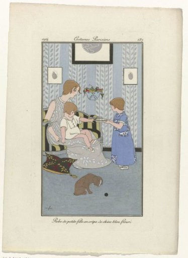 Journal of Ladies and Fashions, Parisian Costumes, 1914, No. 137: Little Girl's Dress (...)