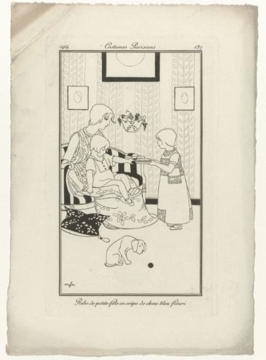 Journal of Ladies and Fashions, Parisian Costumes, 1914, No. 137: Little Girl's Dress (...)