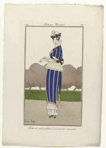 Journal of Ladies and Fashions, Parisian Costumes, 1914, No. 138: Satin Dress (...)