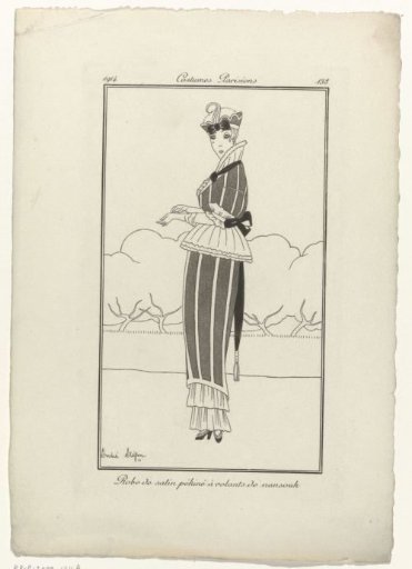 Journal of Ladies and Fashions, Parisian Costumes, 1914, No. 138: Satin Dress (...)