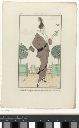 Journal des Dames et des Modes, Parisian Costumes, 1914, No. 141: Duvetyn Dress (...)