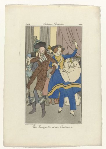Journal des Dames et des Modes, Parisian Costumes, 1914, No. 144: An Incroyable and a Cantinière
