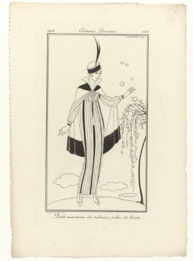 Journal des Dames et des Modes, Parisian Costumes, 1914, No. 150: Small Velvet Coat (...)