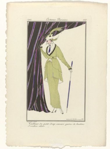 Journal des Dames et des Modes, Parisian Costumes, 1914, No. 153: Small Cloth Suit (...)