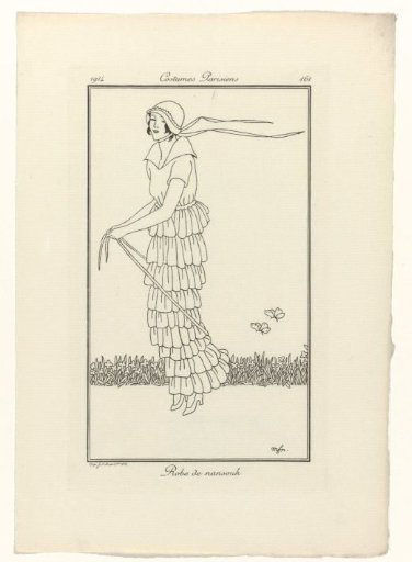 Journal des Dames et des Modes, Parisian Costumes, 1914, No. 161: Nansouk Dress