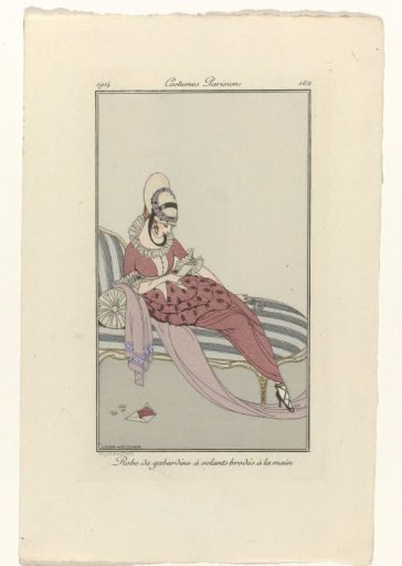 Journal des Dames et des Modes, Parisian Costumes, 1914, No. 162: Gabardine Dress (...)