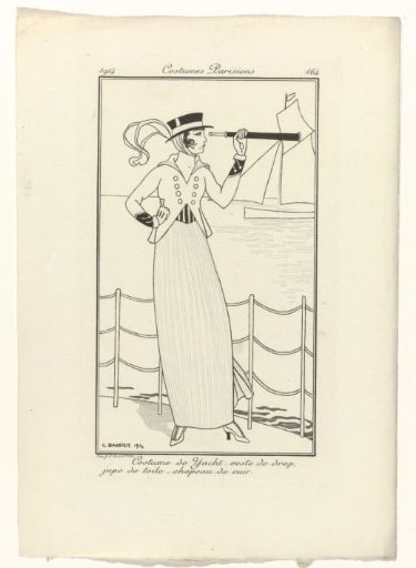 Journal des Dames et des Modes, Parisian Costumes, 1914, No. 164: Yacht Costume (...)