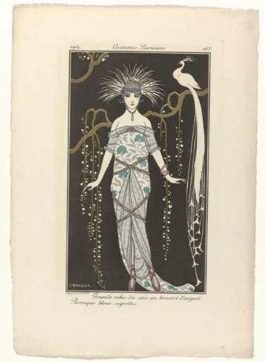 Journal des Dames et des Modes, Parisian Costumes, 1914, No. 168: Grand Evening Dress (...)