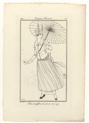 Journal des Dames et des Modes, Parisian Costumes, 1914, No. 174: Taffeta Dress (...)