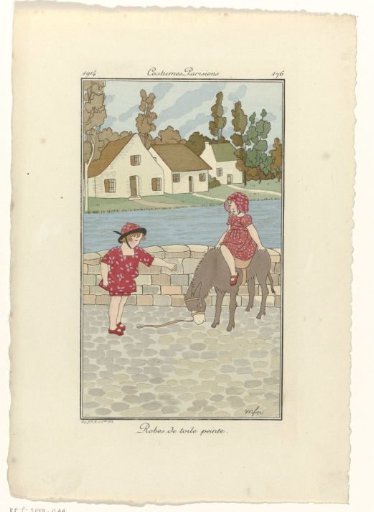 Journal des Dames et des Modes, Parisian Costumes, 1914, No. 176: Printed Cotton Dresses