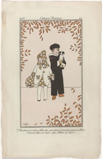 Journal des Dames et des Modes, Parisian Costumes, 1913, No. 44: Ratin Coat (...)
