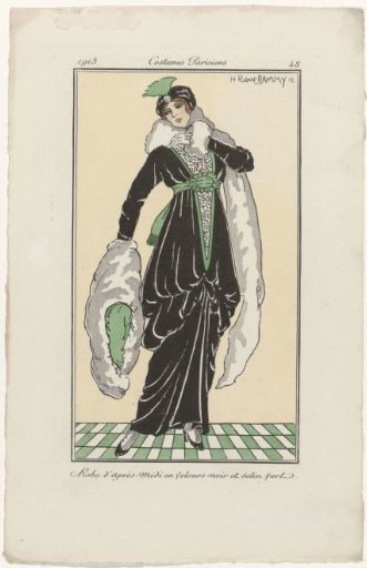 Journal des Dames et des Modes, Parisian Costumes, 1913, No. 48: Afternoon Gown (...)