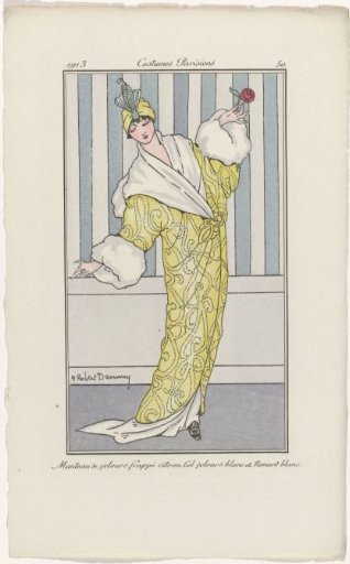 Journal des Dames et des Modes, Parisian Costumes, 1913, No. 50: Velvet Coat (...)