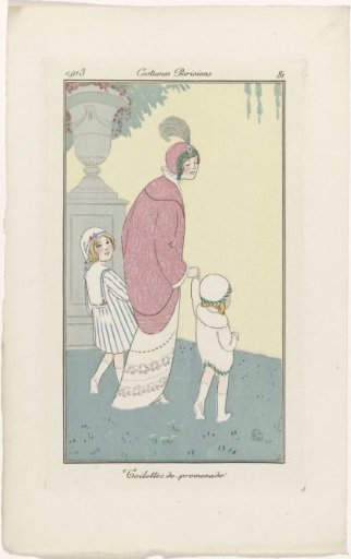 Journal des Dames et des Modes, Parisian Costumes, 1913, No. 81: Promenade Toilettes