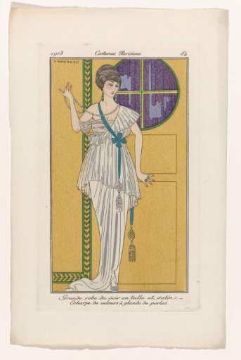 Journal des Dames et des Modes, Parisian Costumes, 1913, No. 84: Large Evening Gown (...)